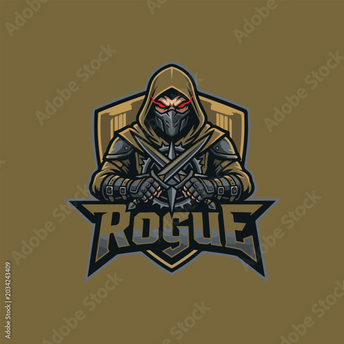 rogue assassin esports mascot logo stealth warrior