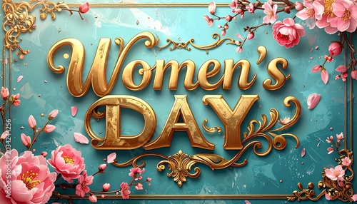 Golden elegant Women's Day floral celebration