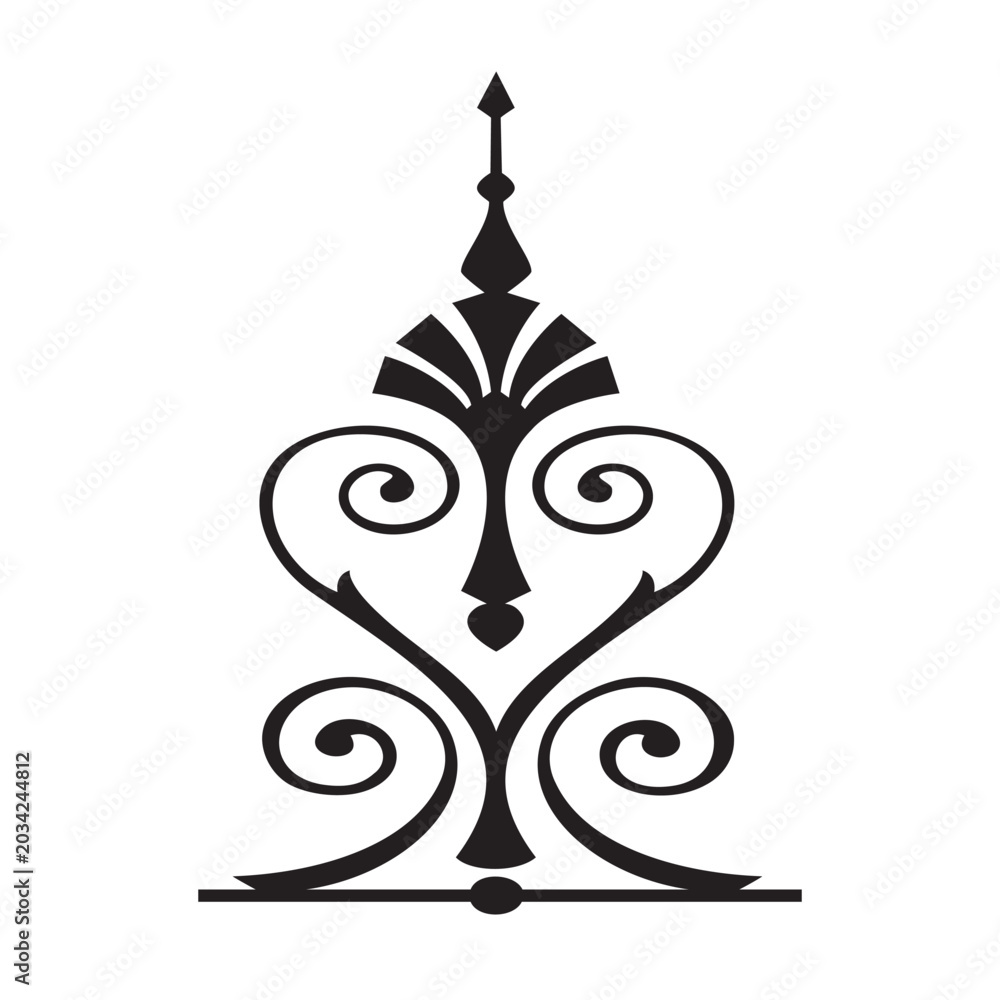 Fototapeta premium Art Nouveau style decorative ornaments with organic and symmetrical curves