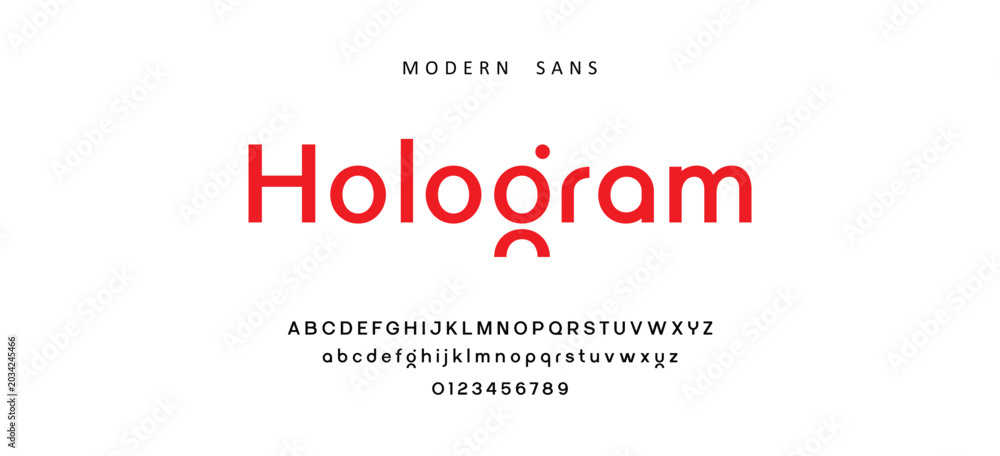 Obraz premium Hologram font modern sans typography