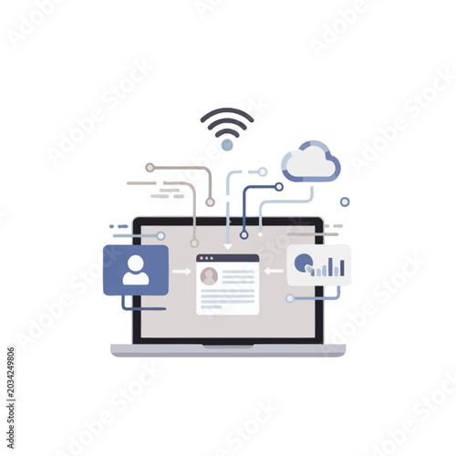 Business Growth and Financial Success Concept Vector Illustration