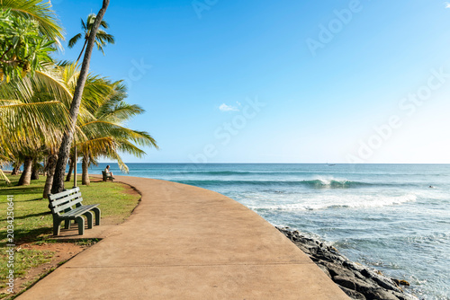 Obraz na plátne Beautiful summer travel vacation destination landscape showcasing a concrete sea
