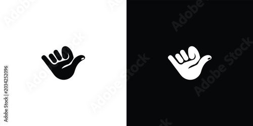 Fotografía Black and white of two hand gestures, thumbs up and thumbs down black hand white