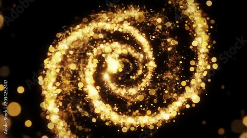 Dynamic Golden Spiral - Abstract Particle Animation on Black Background.