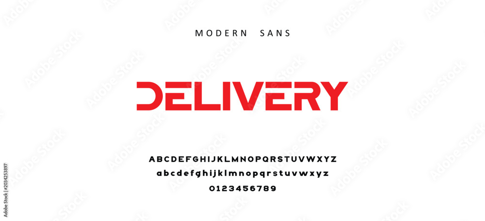 Obraz premium Modern Sans Font Delivery Typography