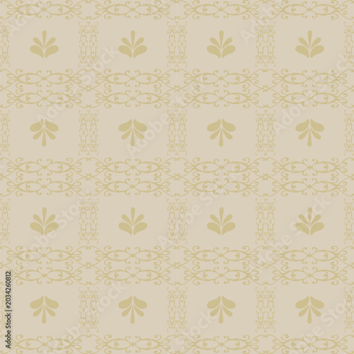 Elegant Beige Decorative Floral Border Background