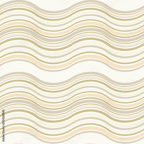 Elegant Retro Wave Seamless Pattern in Soft Beige