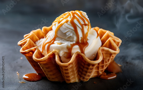 vanilla ice cream with chocolate