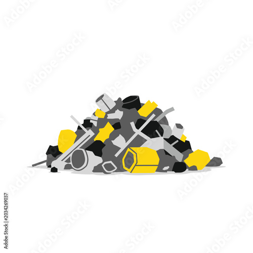 Fotografie Pile of assorted waste materials, recycling, garbage, trash, refuse, junk, debri