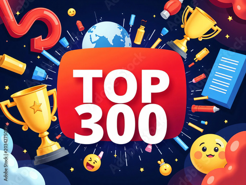 top 300 vector illustration