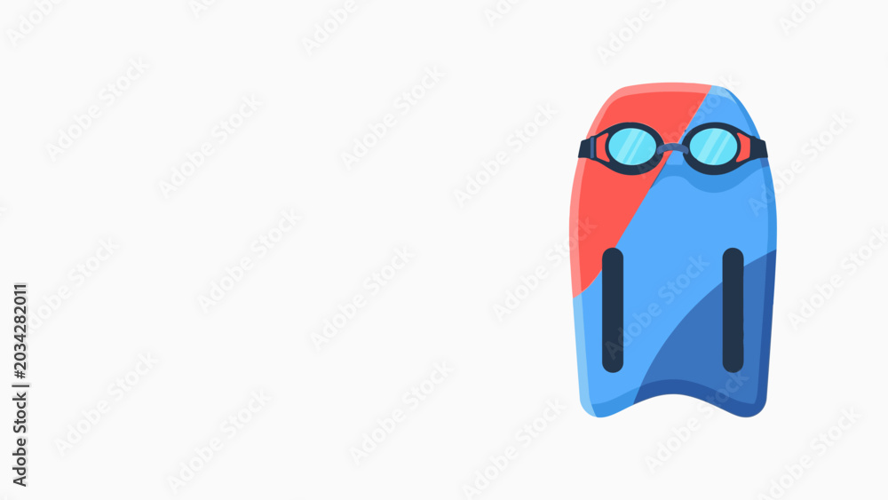 Fototapeta premium colorful swim goggles and cap on white background