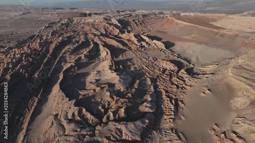Atacama Desert, Chile. San Pedro de Atacama, Valle de la Luna. Aerial view by drone. 