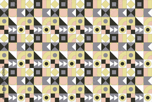 Seamless geometric modern pattern with pastel shapes. Eps 10