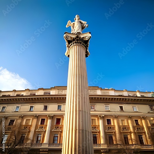 Grand classical column topped by a statue