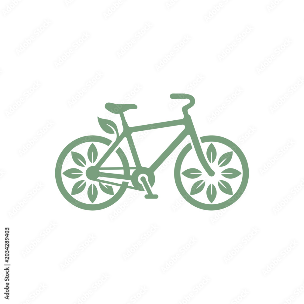 Fototapeta premium Nature Inspired Green Bicycle Symbol for Healthy Eco Friendly Lifestyle