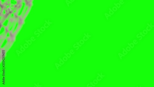 Soccer ball hitting the net on a green screen background, 3D animation
