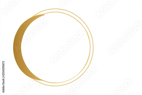 Elegant minimalist gold circular pattern on white background