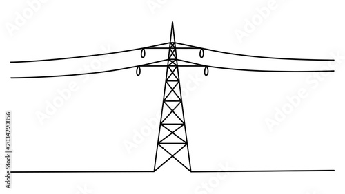 Obraz na płótnie High voltage electricity pylon with power lines