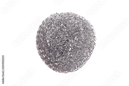 Metal sponge for dish washing isolated on white background