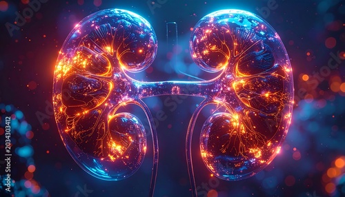 Illuminated internal structure of human kidneys (1)