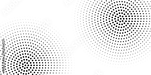 Abstract background with radiant vibrant deep olive green circular halftone dot patterns. Vector