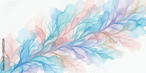 Bild auf Leinwand Colorful abstract feather background with blue and pink floral texture and soft