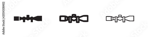 Fotografie Rifle scope or optical sight icon set