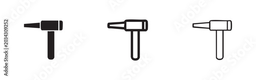 Фотография Otoscope or ear scope icon set for medical examination and healthcare in solid, bold, and thin outline styles