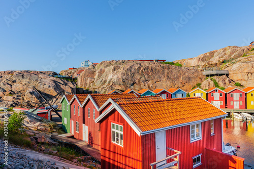 Bunte Fischerhütten in smögen, Schweden