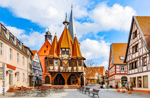 Historisches Rathaus von Michelstadt in Deutschland