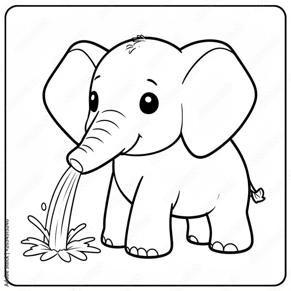 Fototapeta premium Baby Elephant Splashing Water
