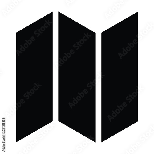 Blank folded brochure or paper document icon for business and information design