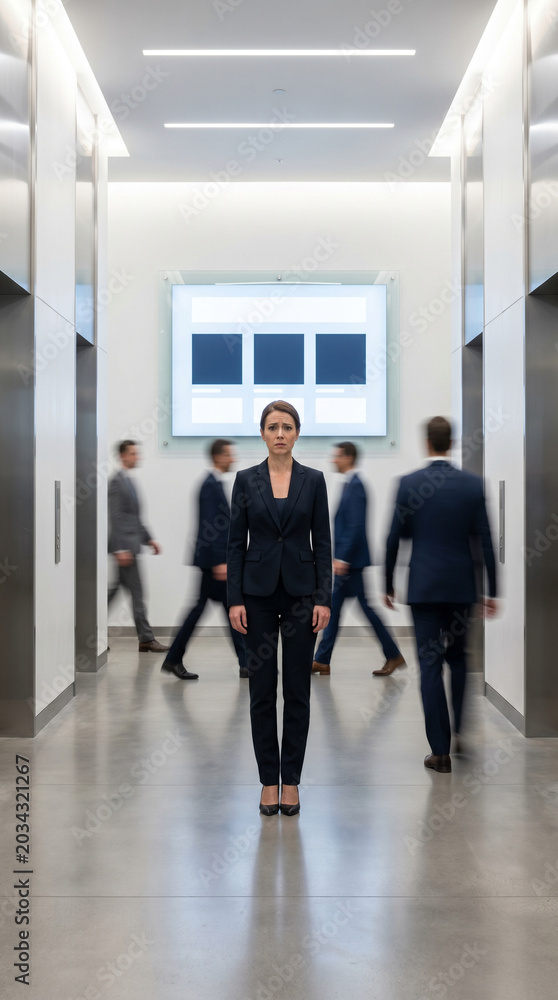 Fototapeta premium Business professional overwhelmed by accelerating automation