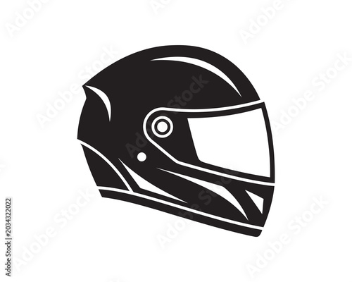 Black motorcycle helmet icon