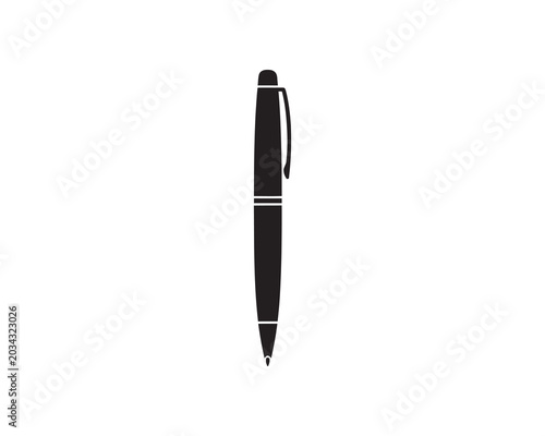 Black pen on white background