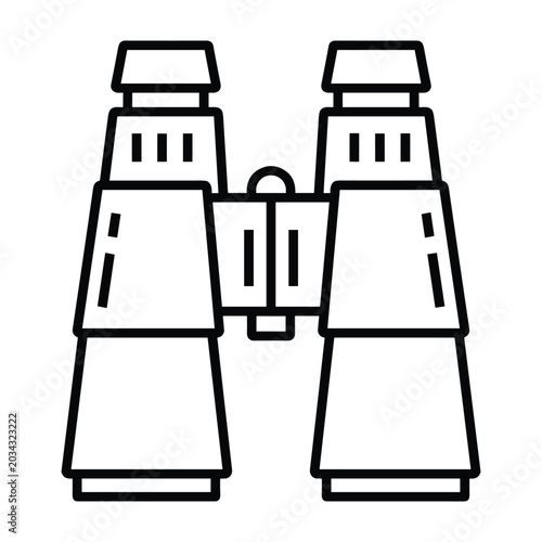 Professional binoculars outline icon for outdoor observation and birdwatching