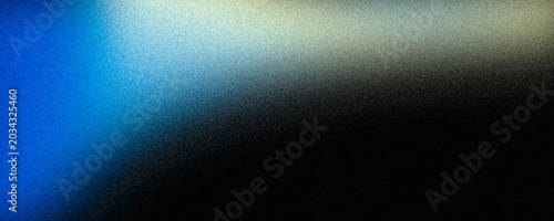 Quadro su tela Blue grey black grainy gradient background with glowing silvery abstract band, s