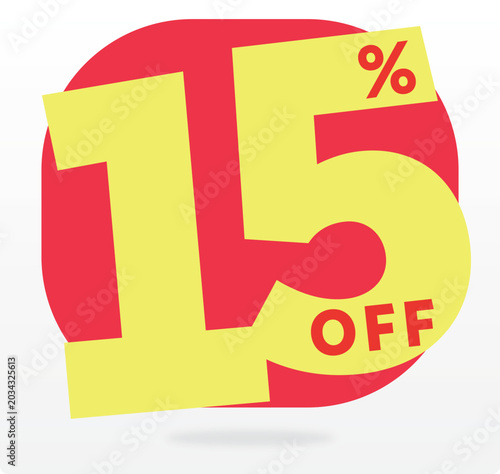 Tableau sur toile 15% coupon, balloon, sale, company, store, retail, off, market, sticker, percentage, win, business, discount, price, value