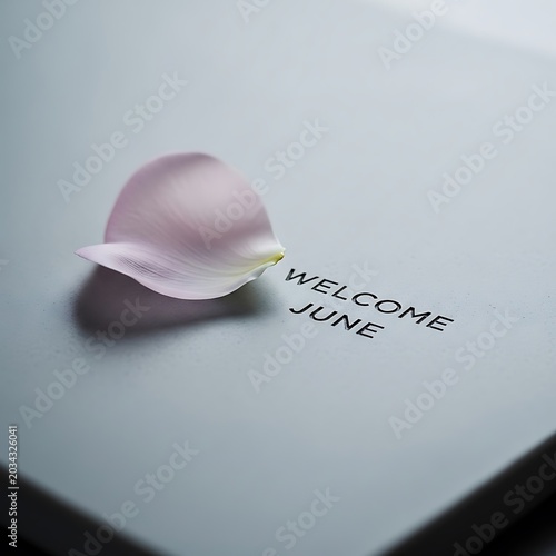 Welcome June message on blurred background with soft focus.