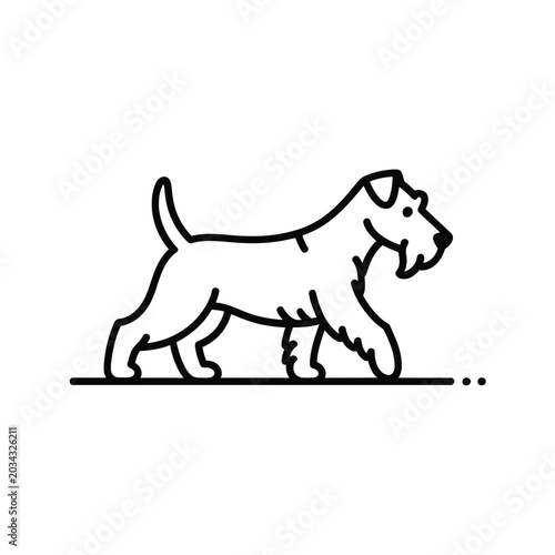 Bild auf Leinwand airdale terrier silhouette on white background