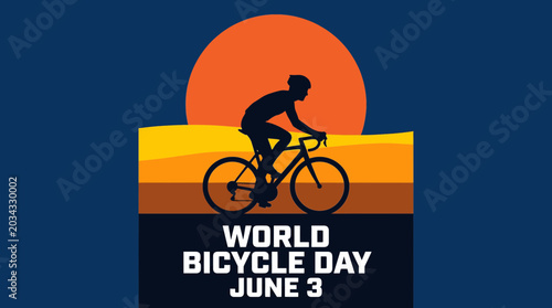 Silhouette of Cyclist at Sunset on World Bicycle Day