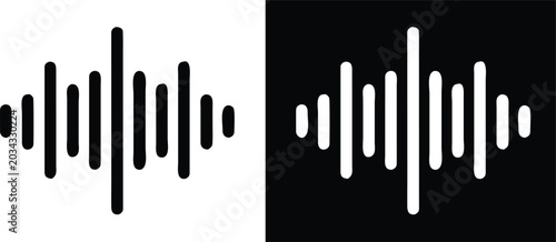 Bild auf Leinwand Sound wave decibel audio records simple voice message icon, Radio wave vector il