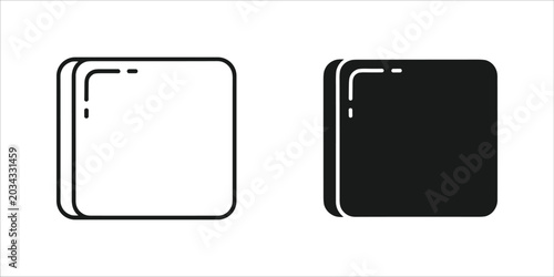 Konstfotografi Black and white squares with rounded corners and notch