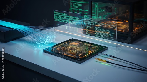 Futuristic Microchip Data Processing Technology  