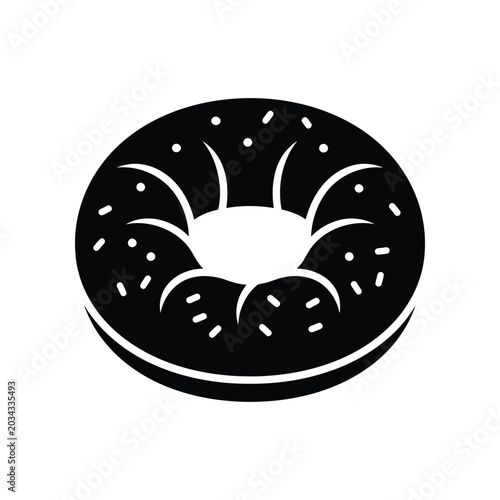 Bild auf Leinwand Plain bagel with sesame seeds on a stark white background with studio lighting f