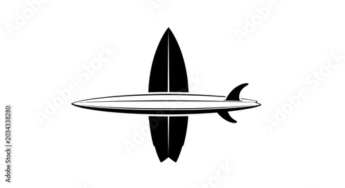 Bild auf Leinwand Surfboard with fin on white background.