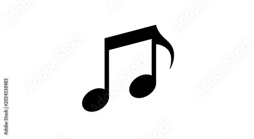 Tableau sur toile Black eighth note music symbol.