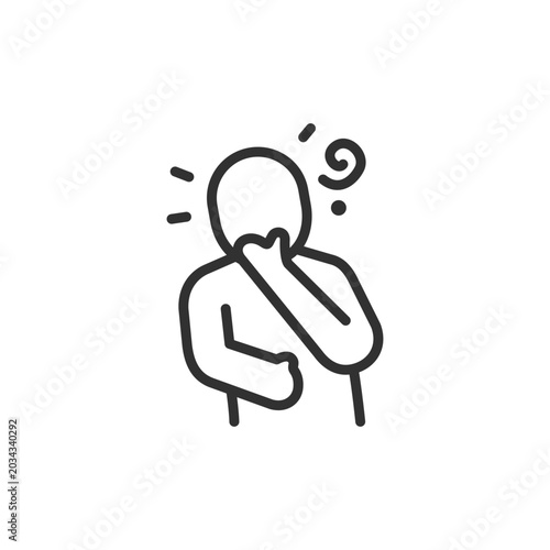 Fotografía Nauseous person, linear icon