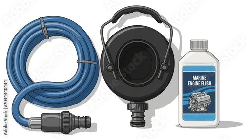 Foto Scuba diving regulator and mouthpiece isolated on white background