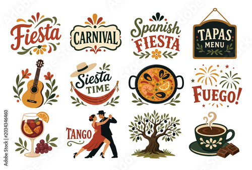 Tableau sur toile Spanish Fiesta Party Celebration.